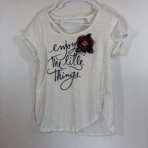 "ALMOST Famous Sequin Rose Graphic Tee"